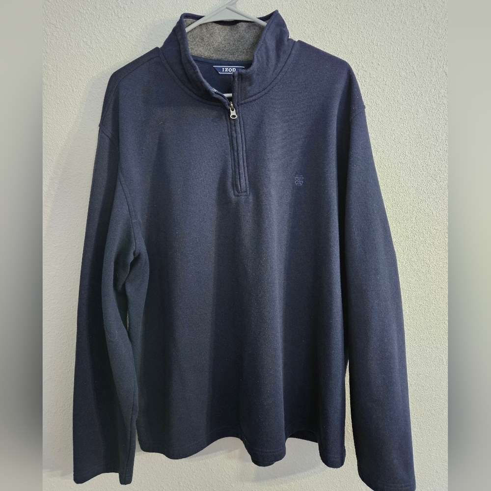 Izod Navy Men's Quarter-zip, Size XXL